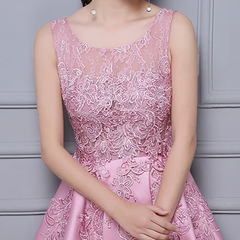DongCMY Formalno Asimetrični Prom Obleke Vestido Čipke Saten Cvetje Sequined Eleganten Stranka Oblek