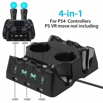 Za PS4 PS Move VR PSVR Palčko Blazinice 4 v 1 Krmilnik Polnjenja Dock Polnilnik Stojalo Za PS VR Premikanje PS 4 Igre Pribor