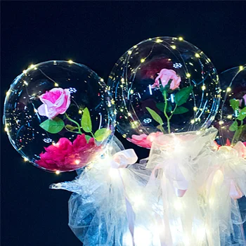LED Svetlobna Balon Rose Šopek za Ženske Punco, Ženo Obletnici Festivala DTT88