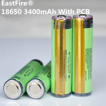 4PCS 2017 Original EastFire 18650 3400mAh baterijo 3,7 V Li-ion Rechargebale baterije PCB Zaščitenih Za panasonic 18650 3400