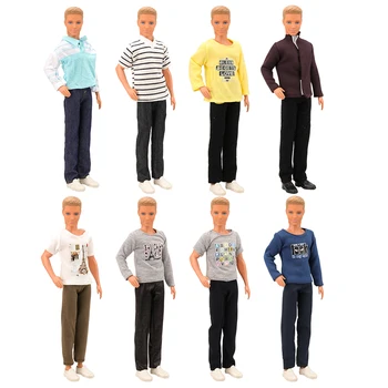 Moda Ročno izdelan 5 točk /veliko Otroci Igrače = 3 Ken Oblačila +2 Čevlji Naključno Pribor Za Barbie Lutka Ken Igro Božično darilo