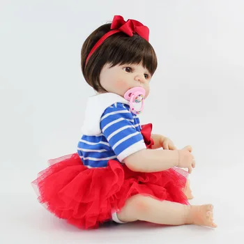 55 cm Polni Silikona Prerojeni Baby Doll Igrača Vinil Novorojenčka Princesa Dojenčki Dekle Bonecas Bebe Živ Kopanje Igrača Otrok Lepo Darilo za Rojstni dan