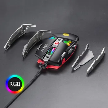 G9 Gaming Miška, USB, Žična Miška 6400 DPI 8 Gumbi RGB Osvetlitev Kovin Mehanska Miška Za Prenosni RAČUNALNIK Gamer Kabel Miške Miši