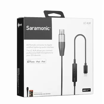 Saramonic LC-XLR 3 Pin XLR (Ženska) Mikrofon Strele Mikrofon Adapter za iphone 7, iphone 7plus, iPhone X, iPhone 8,iP