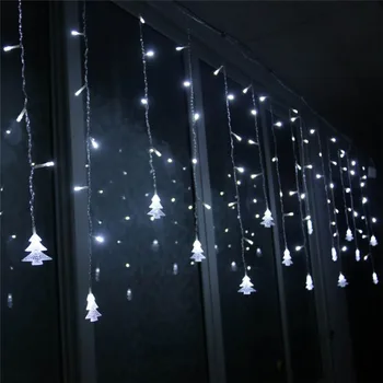 EU 220V 4,5 M, 96 LED Ledenica Led Zavese Niz Luči Božič Pravljica Luči Poročni Vrt Garland Novo Leto Okno Decoratio