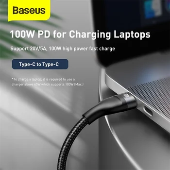 Baseus PD 100W 3 v 1, USB Tip-C Kabel Za iPhone Mini 12 11 XR Pro XS Max 8 Kabel Polnilnika 5A Hitrega Polnjenja priključek Mikro USB Žice Kabel