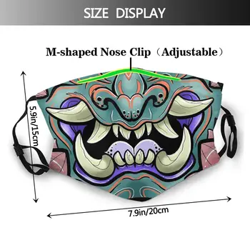 Oni Japonski Demon Stroj Trendy Usta, Obraz Maske z filtri Windproof Hladno Dokaz Držalo zaščitni Pokrov Respirator za Odrasle