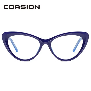 COASION Mačka Oči TR90 Prilagodljiv Okvir Modra Svetloba Blokiranje Očala za Ženske Anti Oči Seva Računalnik Obravnavi Očala CA1661