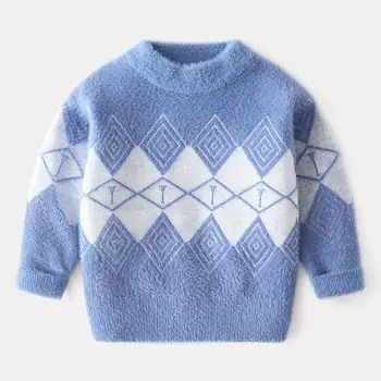 Ins baby fantje pulover 2-7 let Jesen in zimo, otroška jopica Diamond preverite dekleta jopico božič otroška oblačila