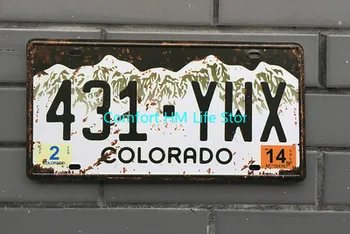 Vintage Ameriški Avtomobilski Število Kovinske Plošče ZDA Licenco Plakat Bar Pub Garaža Cafe Doma Kovinski Tin Prijavite Plaketo Nalepke za Dekoracijo