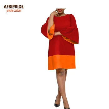 Afriške poletje ženske priložnostne obleko AFRIPRIDE doubel plasti flare rokav nad koleno dolžina naravnost obleko za ženske A1825052