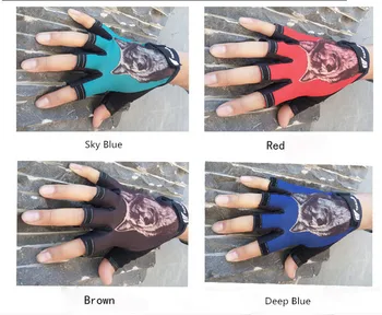 Novo Fingerless Rokavice Šport Pol-prst rokavice za Moške, Ženske, Živali Volk Vzorec Telovadba Vaja guantes eldiven G-75