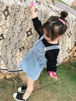 2020 Dekle Jeseni Suspender Kavbojke Obleko Baby Otroci Otroci Traper Oblačila