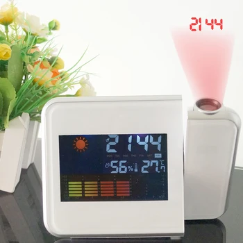 Projektor LCD Ura Z Vremensko Postajo, Digitalna Budilka Elektronski Tabela Watch Nixie Budilka S Časovno Projekcijo