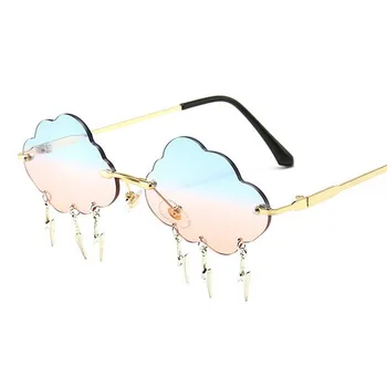 CRSD 2020 Moda Rimless Oblaki Vintage sončna Očala Steampunk sončna Očala brez okvirjev Punk Očala Odtenki Ulica Slog Oculos