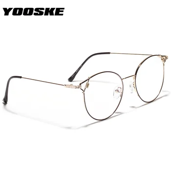 YOOSKE Cat Eye Glasses Okvir Ženske Modni Krog Računalnik Očala Moških Kratkovidnost Ponaredek Očala Okvir Ženske Pregledna Očala