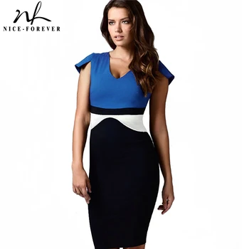 Lepo-vedno Elegantno Kontrast Barve Mozaik Obleke Pisarna Poslovni Bodycon Tulec Ženske obleke bty998
