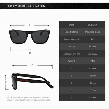 DUBERY Polarizirana sončna Očala za Moške Vožnjo sončna Očala Za Moške, Visoke Kakovosti Retro Luksuzne blagovne Znamke Oblikovalec Zadrgo Polje 730