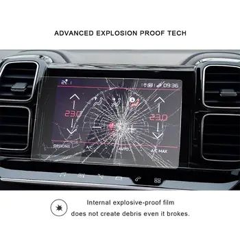 RUIYA avto screen protector za Citroen C5 aircross 2019 2020 avto navigacija se dotaknite center zaslon kaljeno steklo zaščitno folijo