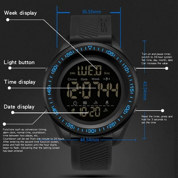 SYNOKE Vojaški Šport ura za Moške Bluetooth Luksuzni Led Digitalni vodoodporna ročno uro Nepremočljiva Priložnostne erkek saat