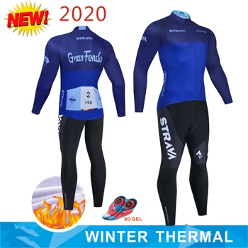 Na zimski Termalni Runo 2020 modra STRAVA Kolesarski Dres Dolgi Niz MTB Cikel Oblačila za Šport Gorsko Kolo Oblačila ropa ciclismo