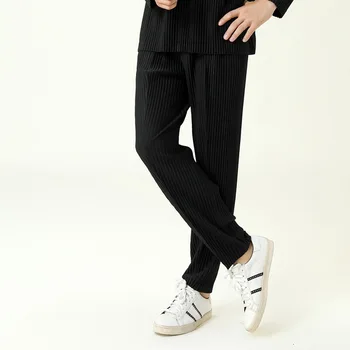 IEFB /oblačila za moške naguban hlače 2021 novo pomlad japonski ulične mode ohlapno črno sive hlače moški elastični pas 9Y3834