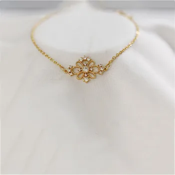 Klasična Luksuzni Kristalno Votlih Cvet, Zlato Zapestnico za Žensko korejski Moda Srečen Zapestnica 2020 Nove Nakit Darila za Obletnice