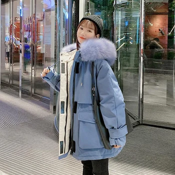 Ženske Zimske Navzdol Jakno 2021 Novi korejski Ohlapna Bombažna Oblačila Ženski Parkas Prevelik Plašč Velikost Prešite Ženske Plašč Toplo