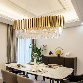 Manggic Luksuzni zlate bleščice kristalni lestenec dnevna soba lučka hotel dekoracijo lahko prilagodite velikost