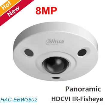 Dahua 8mp Panoramski fisheye Fotoaparat HDCVI Kamera Vgrajen mikrofon Nepremočljiva IP67 Koaksialni digitalni fotoaparat Varnostne Kamere HAC-EBW3802