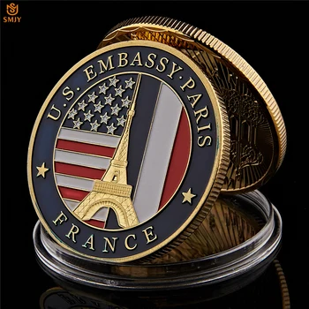 5Pcs/Veliko US Department Of State Veleposlaništvo Pariz, Francija Stolp pozlačeni Izziv Spominski Kovanec Zbiranje In Darila