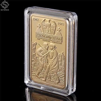 5PCS drugi svetovni VOJNI Vojna Stalingrad ruske 999/1000 Reichs Replika Gold Bullion &Platirane Bar Doom Izziv Zbiranje Kovancev