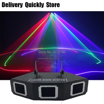Showtime 3Lens RGB Laser Line optični bralnik lazer professinol DJ Dance Kava Bar Božič Doma Stranka Disco Efekt Show Light Sistem